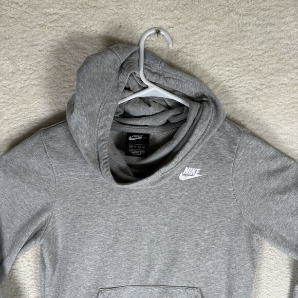 Nike Hoodie Sweatshirt Womens Large Gray Varsity Fleece Funnel Neck BV4526 - Picture 2 of 13